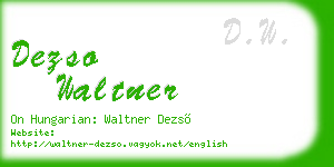 dezso waltner business card