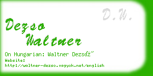 dezso waltner business card